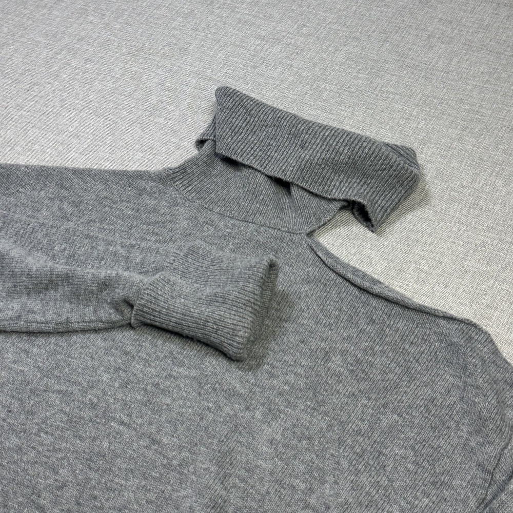 Paige Wool Nylon Turtleneck Sweater Womens M Heather Gray Pullover Lightweight